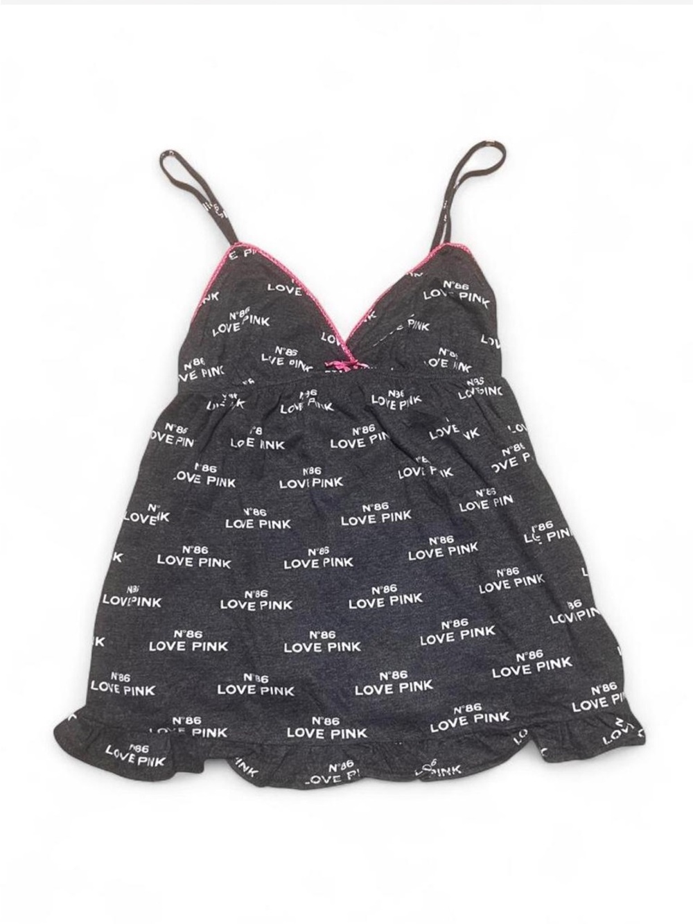 VTG Victoria’s Secret HEART PINK Babydoll Cami Tank Top Size S